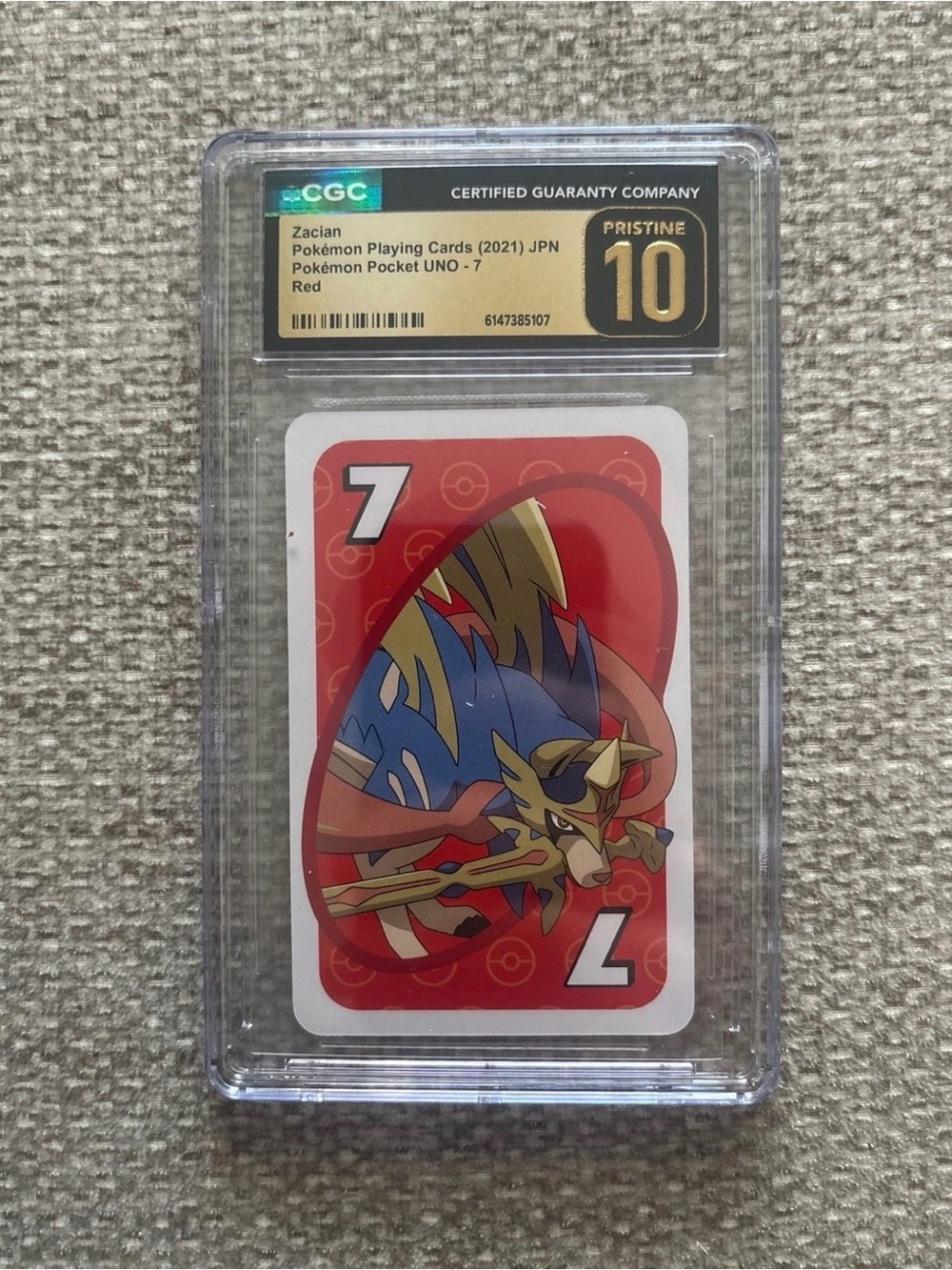 Pokemon Playing Card (2021) Zacian UNO Red Pop 2!! None Higher - Pristine 10